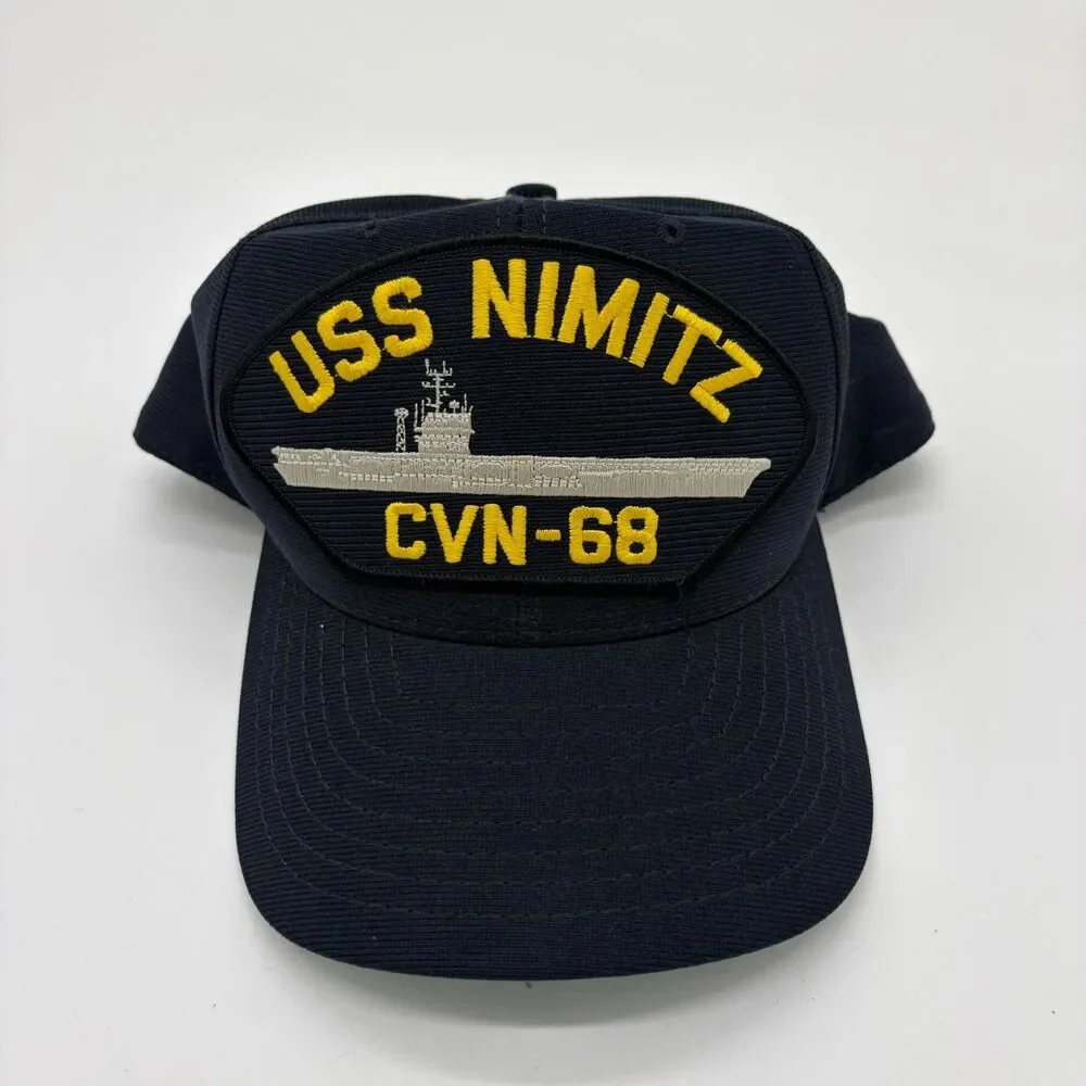 Vintage USS Nimitz CVN-68 US Navy Snapback Hat Aircraft Carrier Patch Cap